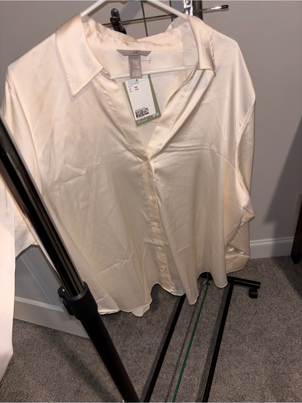 H&M Silky Cream Button-Up Blouse